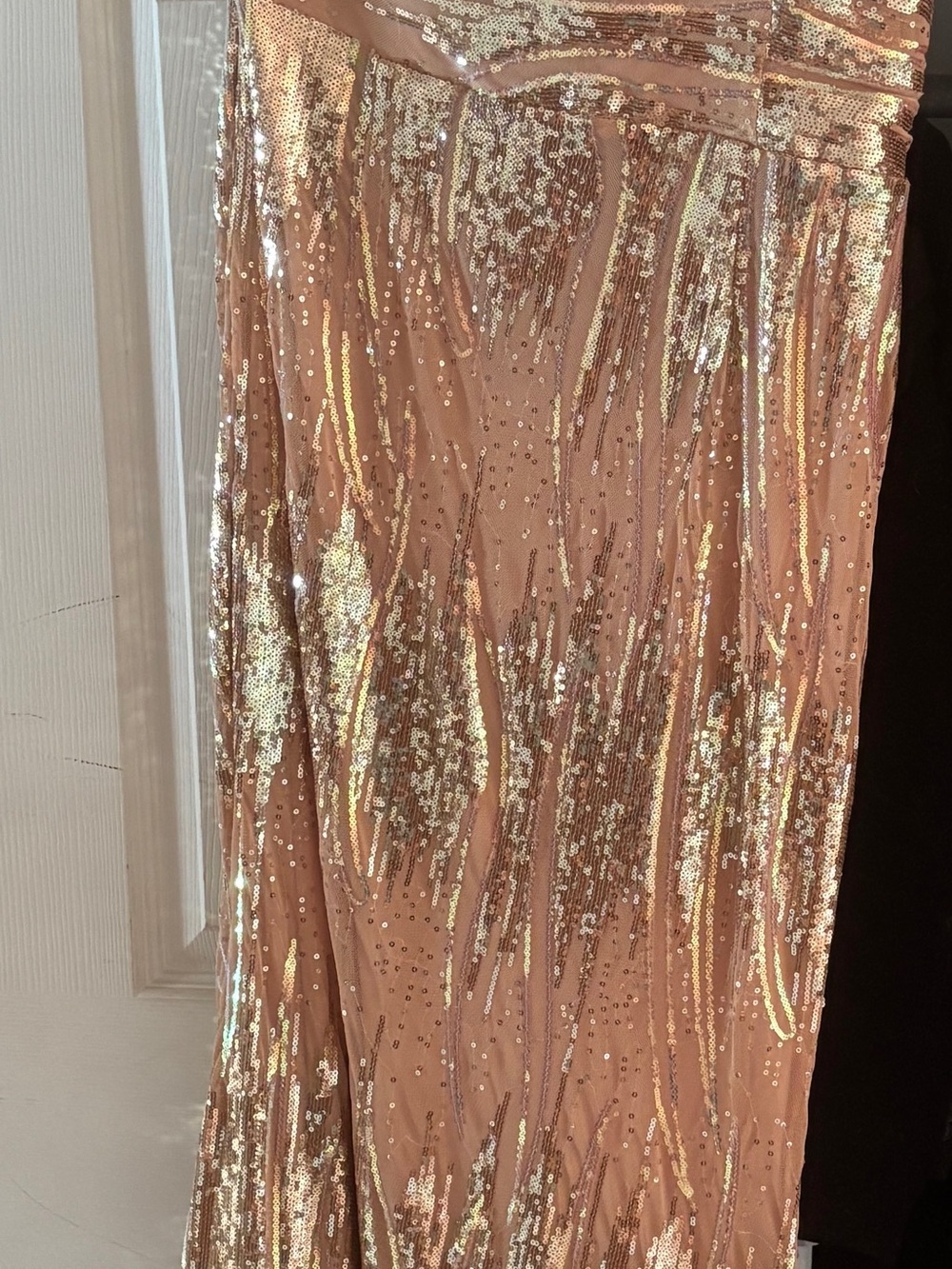 Sequin Embellished Rose Gold Evening dress